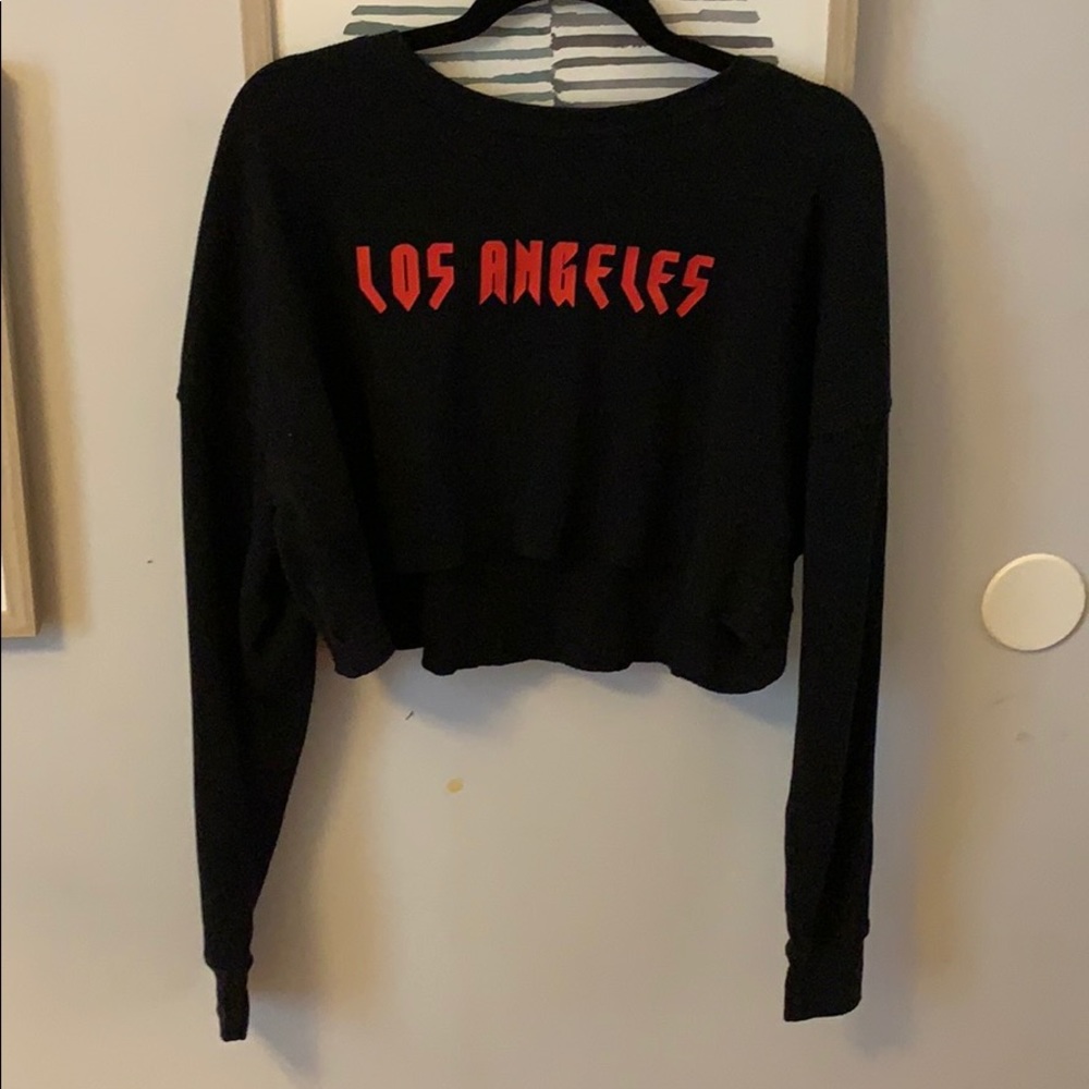 Los Angeles Black and Red Crop Top
